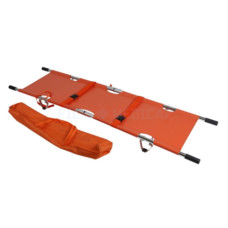 Modern Orange Ambulance Stretcher In Holder