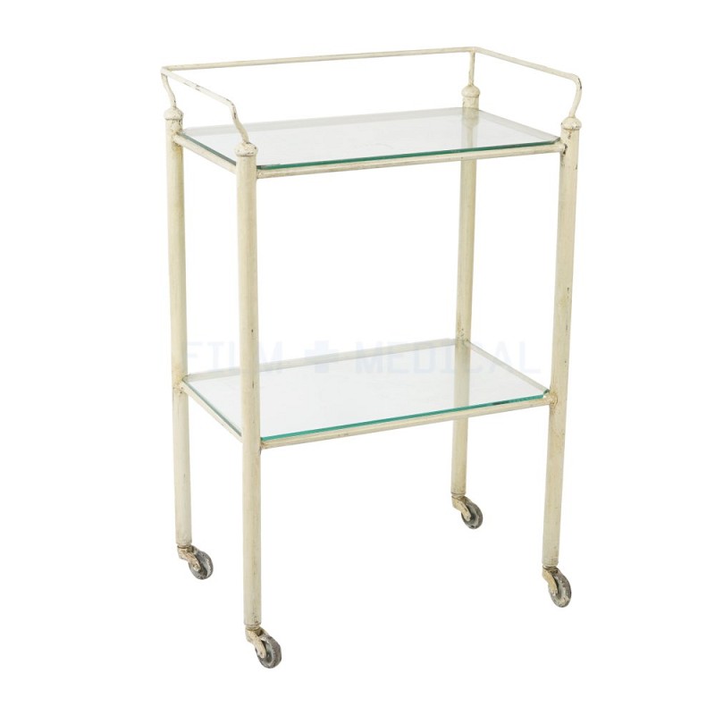 Period Rectangular Trolley With 2 Glass Shelves 