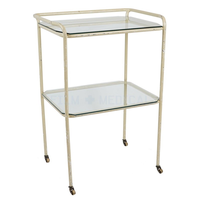 Period Rectangular Trolley With 2 Glass Shelves 