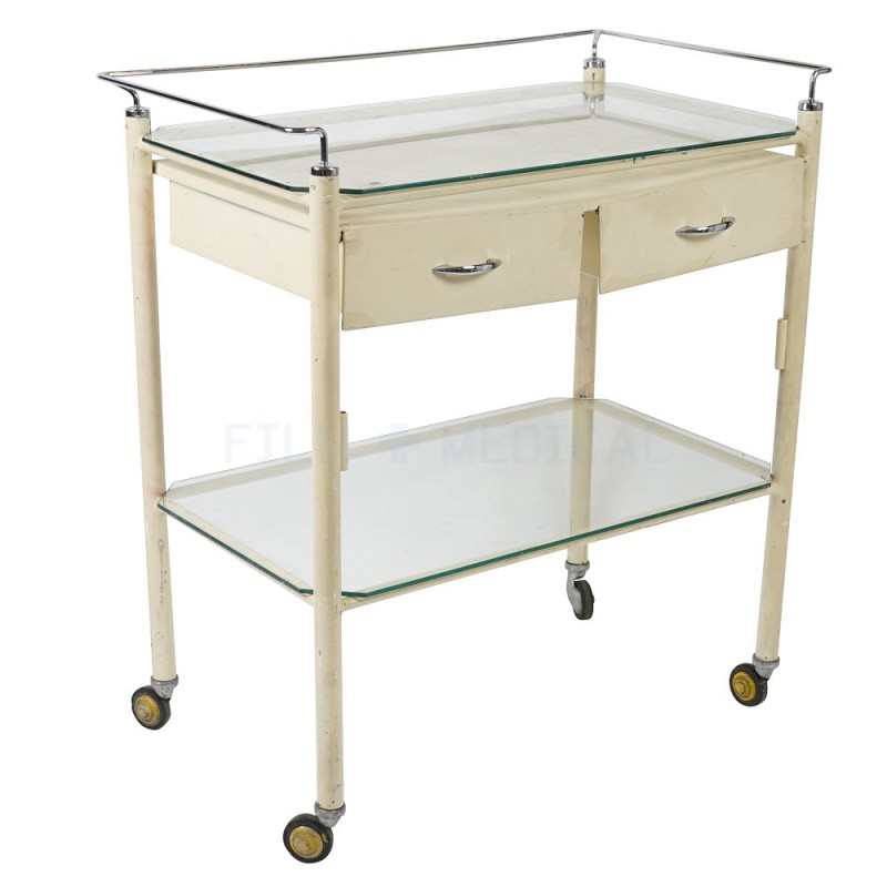 Period Rectangular Trolley With 2 Drawers With Rail