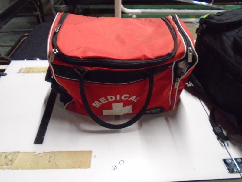 paramedic bag dressed red