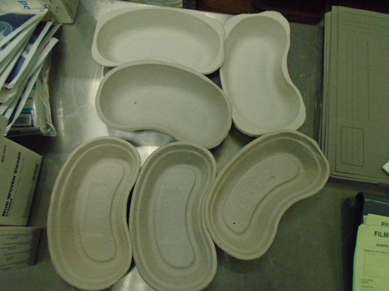 Paper mache Kidney Dishes x 6