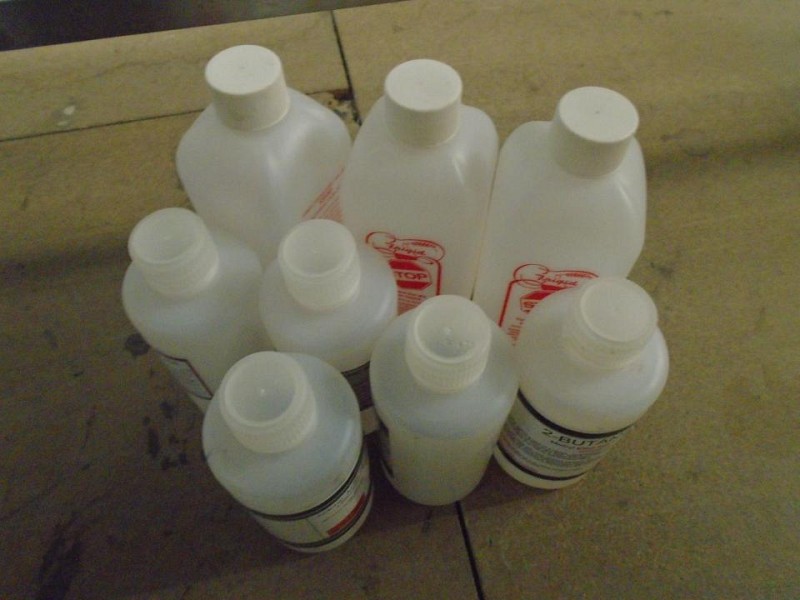 White Lid Bottles (Plastic)