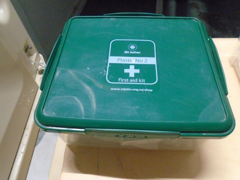 First Aid Tub Green Lid