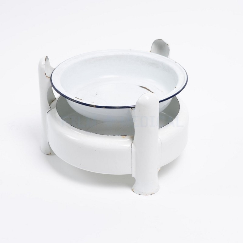Enamel Bowl on Stand 