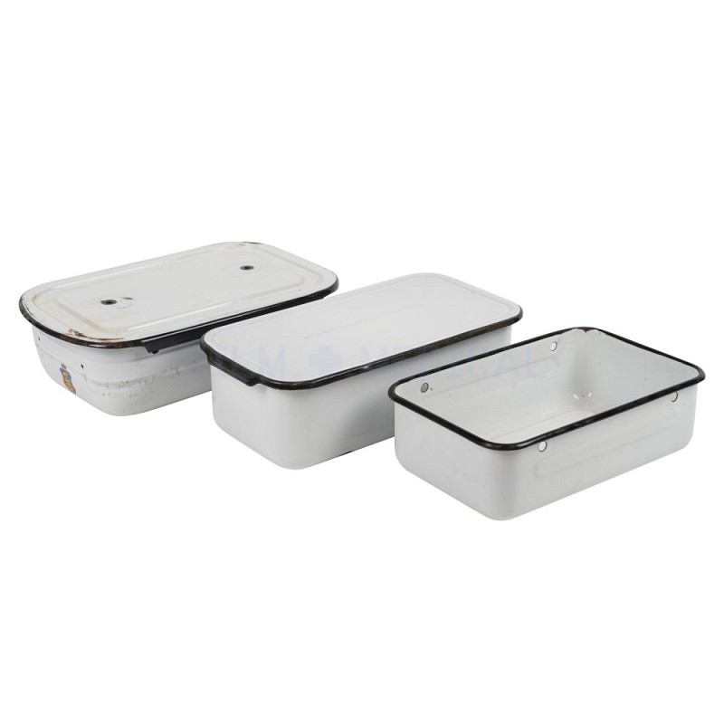Group Of Enamel Trays Priced Individually 