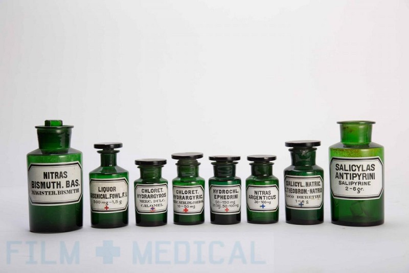 Pharmacy Bottles Period Green