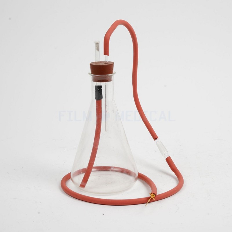 Conical Flask With Tubing With Iv Canula 
