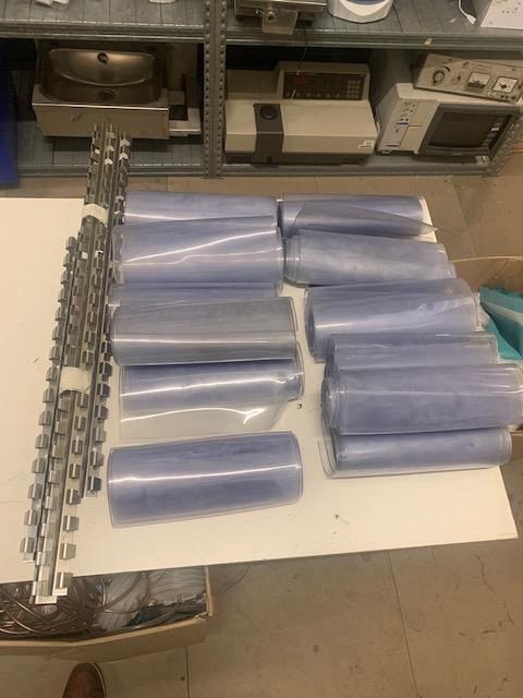 Plastic curtain strips x 12 and 4 rails