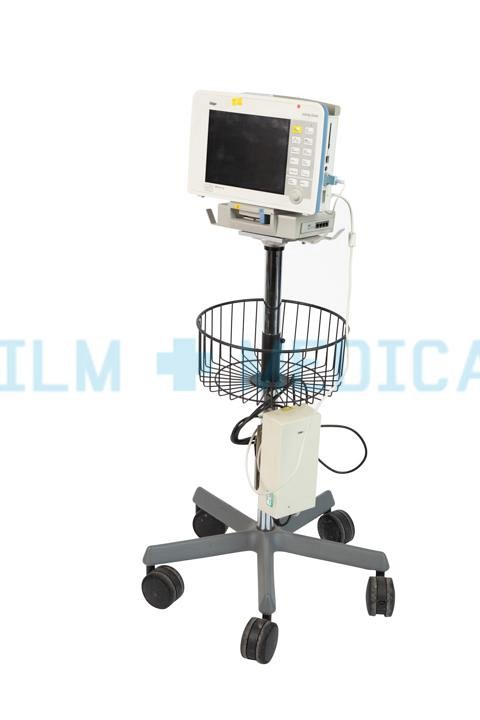 Heart Monitor on Stand With Simulator Blood Pressure Cuff, Electrodes x2 ECG Leads
