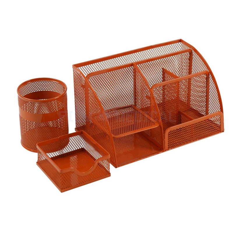 Orange Desk Tidy Set