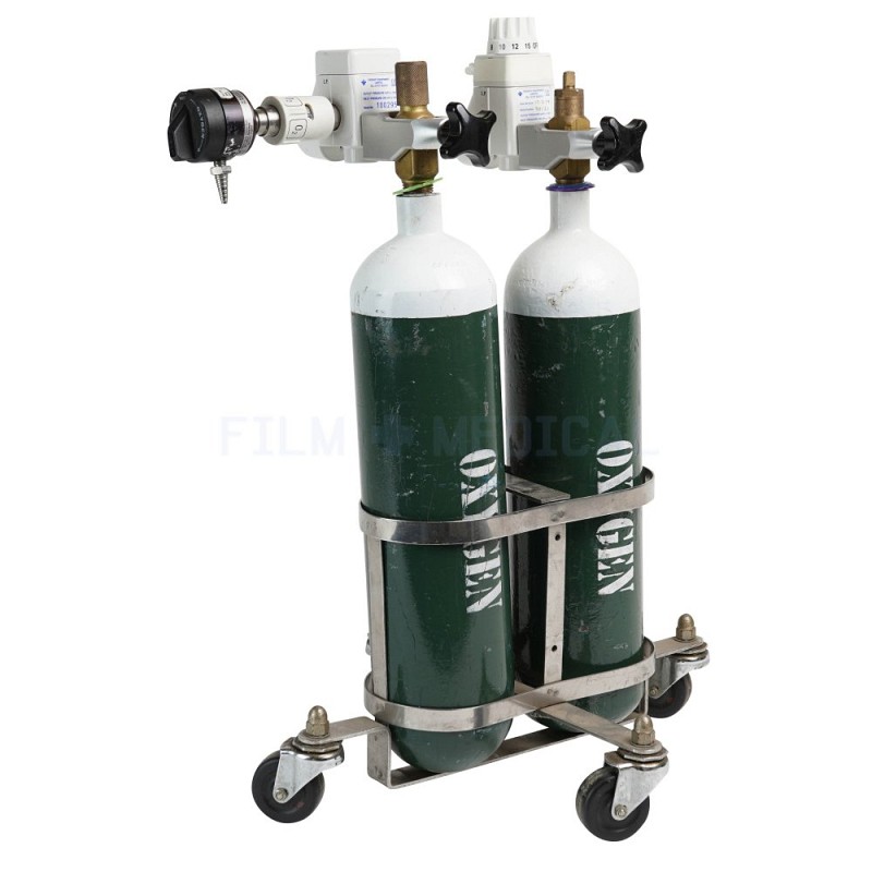 Oxygen Tanks In Double Trolley 