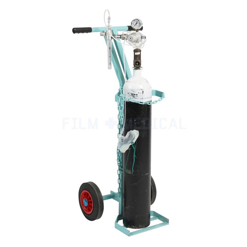 Oxygen Tank With Green Trolley 