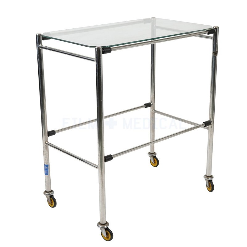 Metal Trolley With Glass Shelf