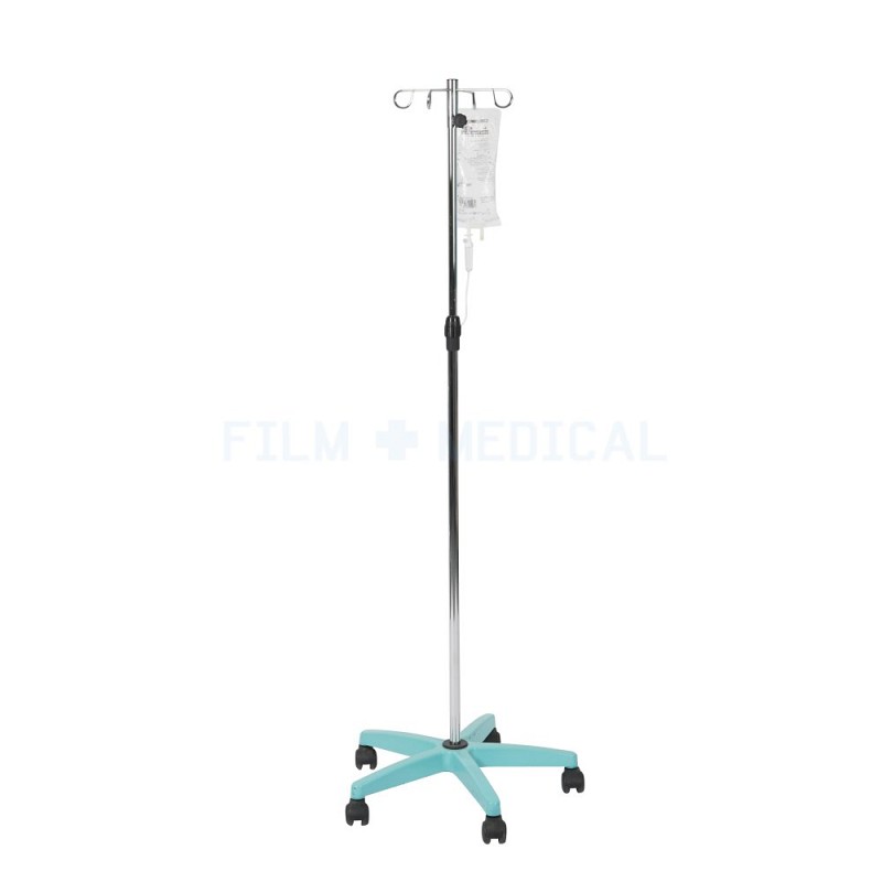 Light Turuoise Drip Stand With Iv Bag & Giving Set