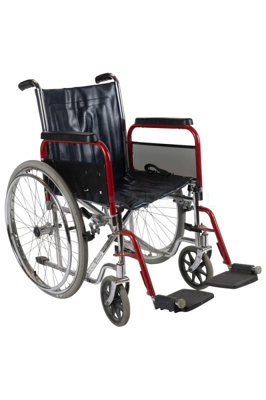 Modern Wheelchair with Red Sides & Foot Plate