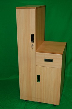 Hospital bedside locker with wardrobe