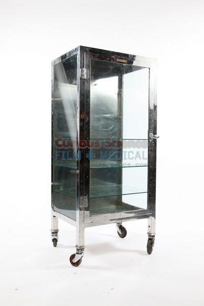 Chrome mortuary cabinet  dressed