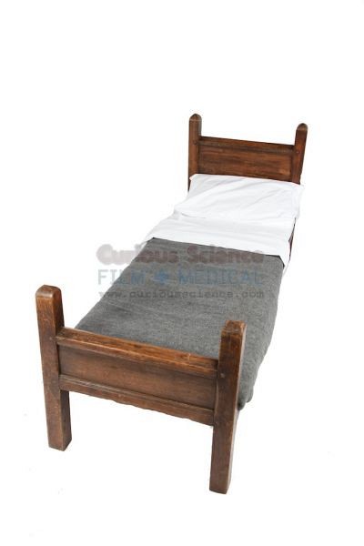 Monastry Bed with Grey Linen Set  Linen Priced Separately	