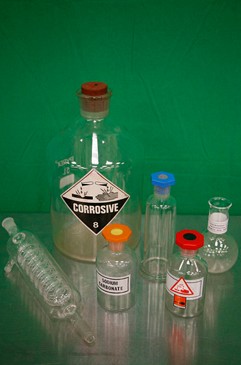 Laboratory Condenser with Various Lab Bottles