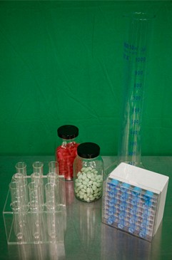 Test Tubes, Bottles, Measure, Nalgene Drawer Unit