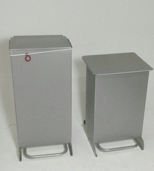 Grey metal clinical bins