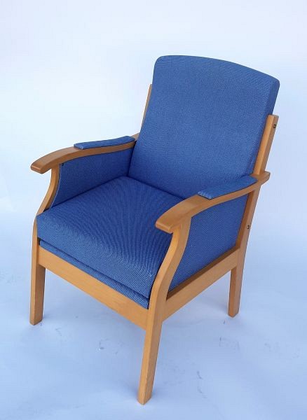 Blue visitor chair.