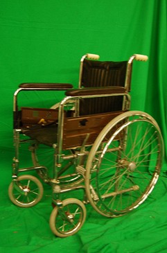 Chrome and Brown Wheelchair